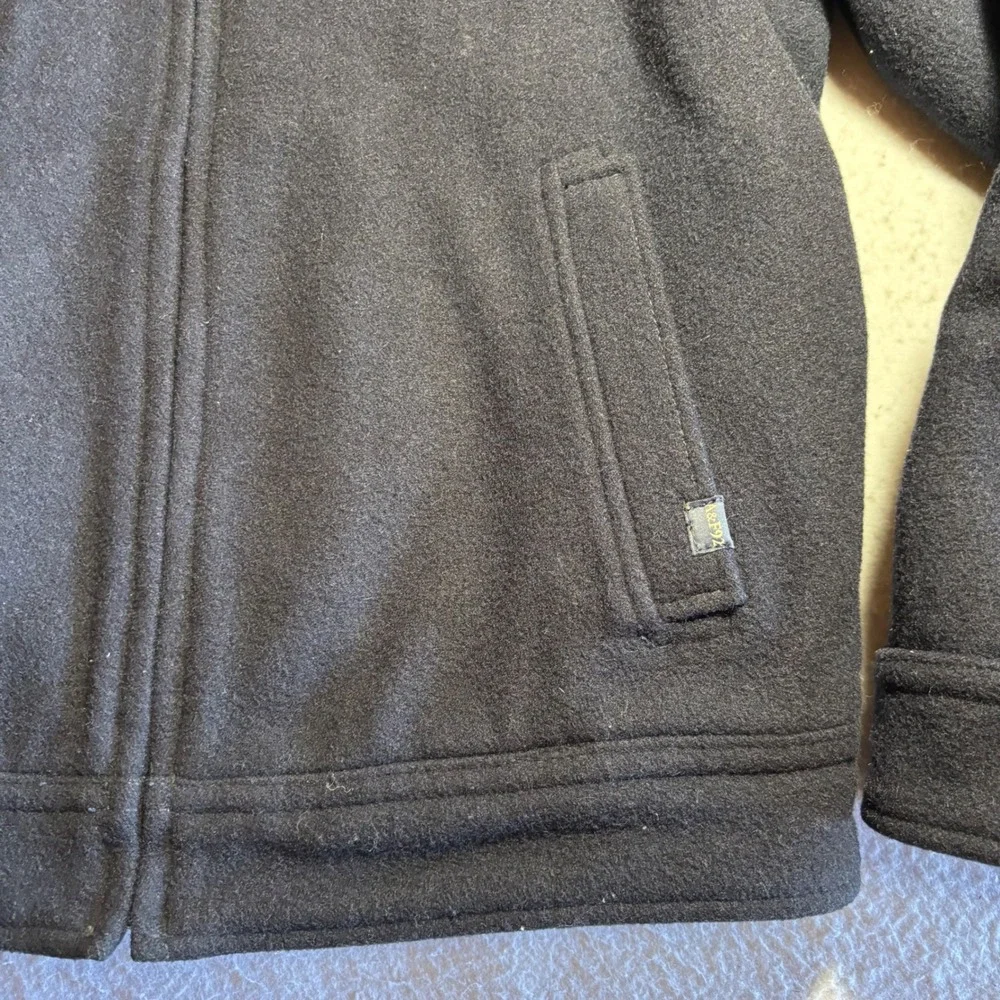 Abercrombie Fitch‎ Mens Wool Blend Bomber Jacket Size L Black Full Zip